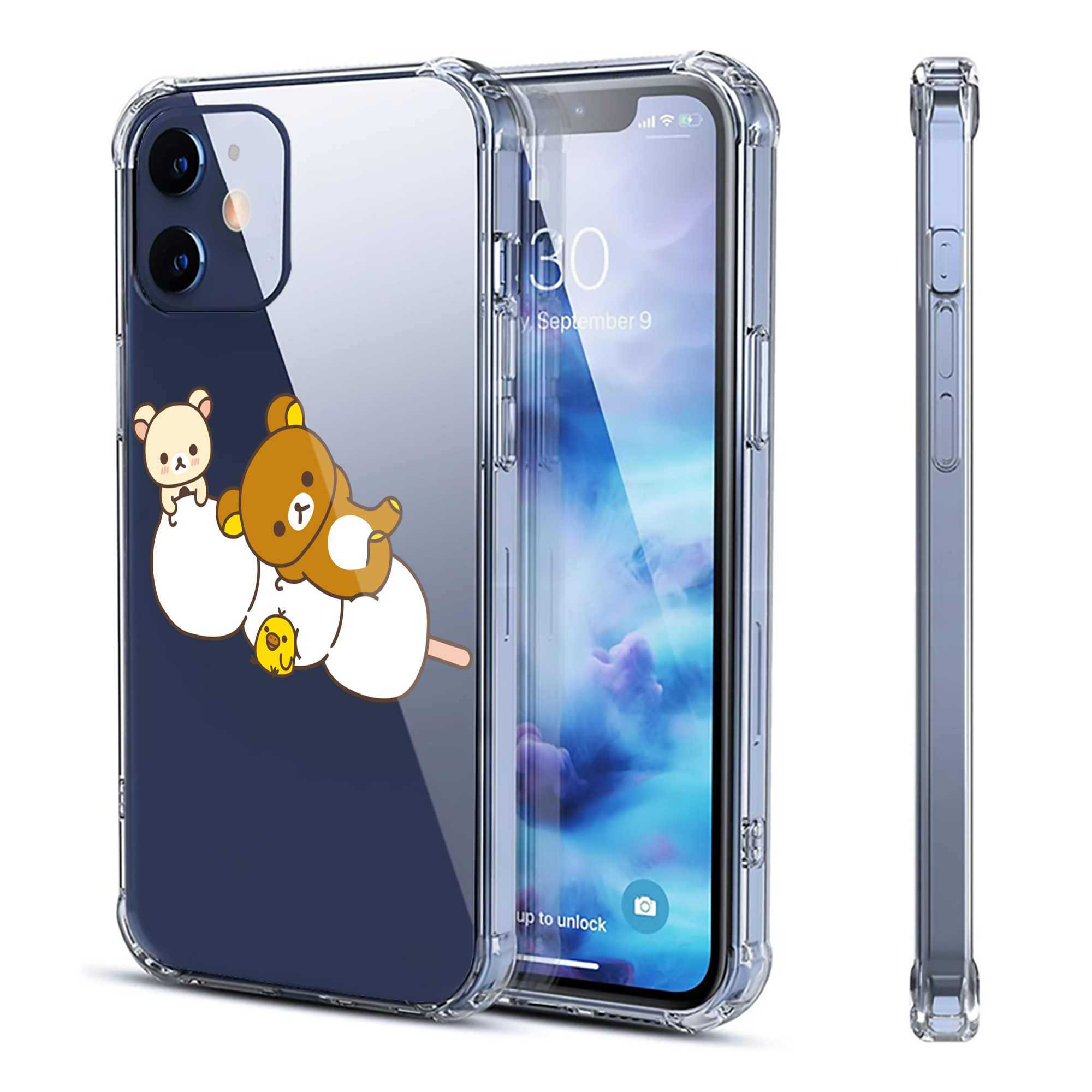 （画像用） リラックマ リラックマ キイロイトリ Rilakkuma Korilakkuma Kiiroitori 【iPhone 12シリーズ対応】透明スマホケース（クリアソフトケース）
